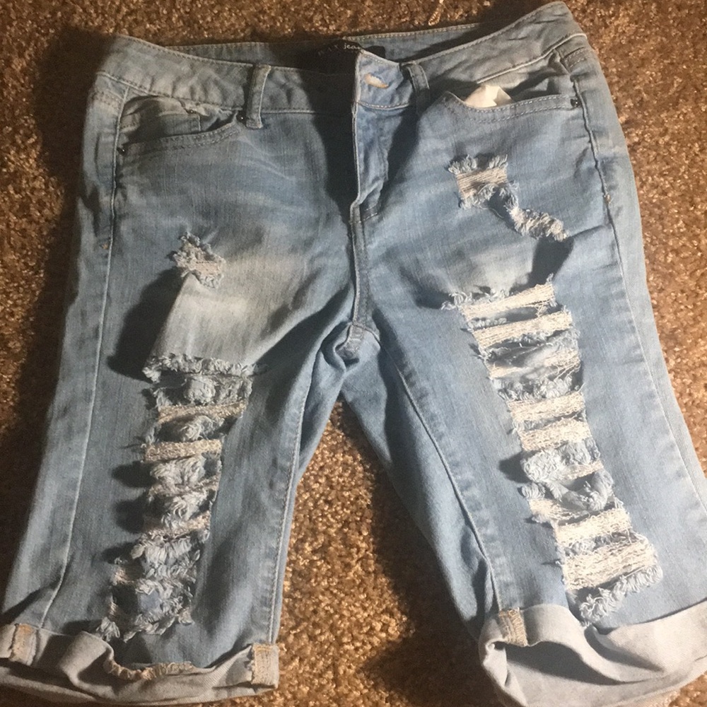 Ripped Jean Shorts